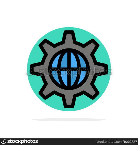 Security, World, Globe, Internet Abstract Circle Background Flat color Icon