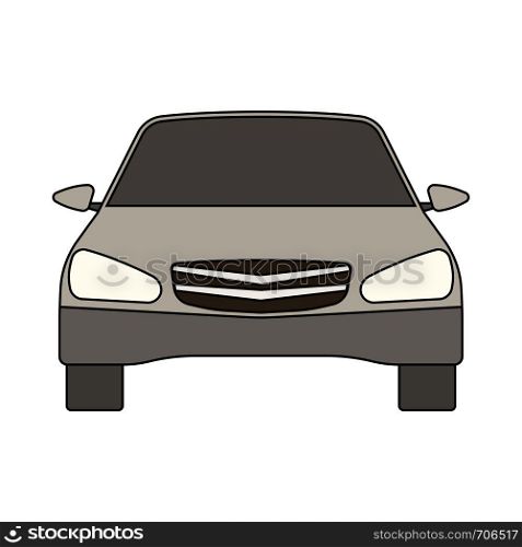 Sedan Car Icon. Outline With Color Fill Design. Vector Illustration.