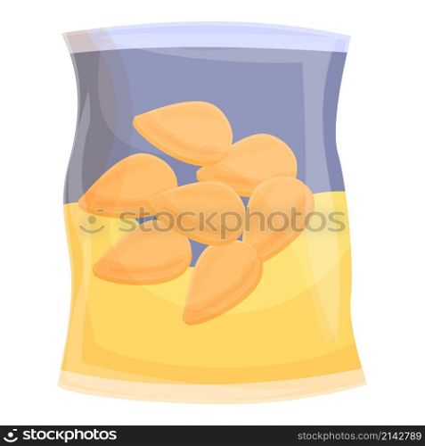 Seed bag icon cartoon vector. Kids food. Natural sunflower. Seed bag icon cartoon vector. Kids food