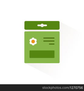 Seed bag. Isolated color icon. Gardening glyph vector illustration