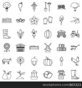 Seed icons set. Outline style of 36 seed vector icons for web isolated on white background. Seed icons set, outline style