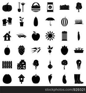 Seed icons set. Simple style of 36 seed vector icons for web isolated on white background. Seed icons set, simple style