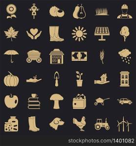 Seed icons set. Simple style of 36 seed vector icons for web for any design. Seed icons set, simple style