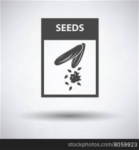 Seed pack icon on gray background with round shadow. Vector illustration.
