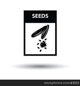 Seed pack icon. White background with shadow design. Vector illustration.