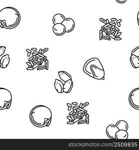 Seed Plant Agriculture Culture Vector Seamless Pattern Thin Line Illustration. Seed Plant Agriculture Culture Vector Seamless Pattern