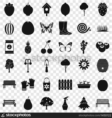 Seedling icons set. Simple style of 36 seedling vector icons for web for any design. Seedling icons set, simple style