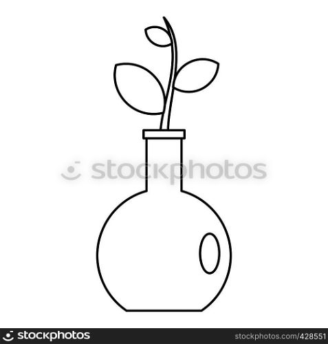 Seedling in a vase icon. Outline illustration of seedling in a vase vector icon for web. Seedling in a vase icon, outline style