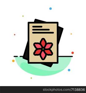 Seeds, File, Flower, Spring Abstract Flat Color Icon Template