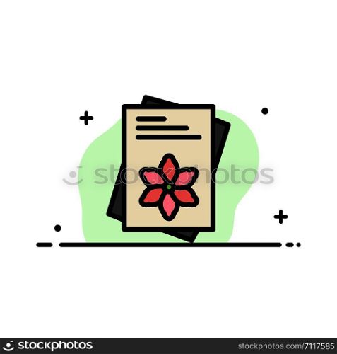Seeds, File, Flower, Spring Business Flat Line Filled Icon Vector Banner Template