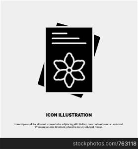 Seeds, File, Flower, Spring solid Glyph Icon vector