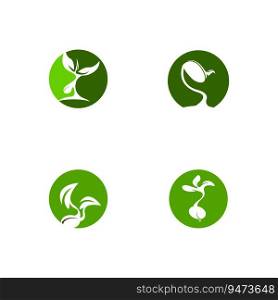 Seeds nature logo vector template illustration