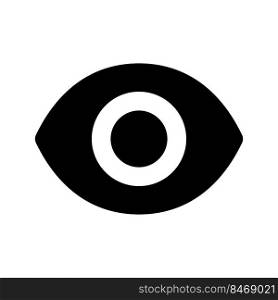 Seen black glyph ui icon. Recently viewed. Wide opened eye. Reading status. User interface design. Silhouette symbol on white space. Solid pictogram for web, mobile. Isolated vector illustration. Seen black glyph ui icon