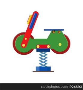 Seesaw closeup isolated on white background. Flat design. Vector illustration. Amusement park facilities theme elements