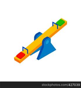 Seesaw isometric 3d icon on a white background. Seesaw isometric 3d icon