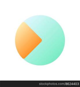 Segment chart pixel perfect flat gradient color ui icon. Online data analysis tool. Circle diagram. Simple filled pictogram. GUI, UX design for mobile application. Vector isolated RGB illustration. Segment chart pixel perfect flat gradient color ui icon