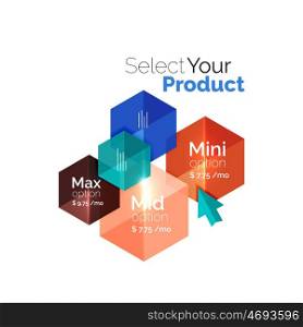 Select choice template. Select product template. Vector background for business brochure or flyer, presentation and web design navigation layout