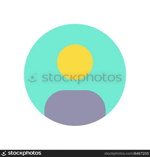 Select contact photo flat color ui icon. Put picture on profile. Assign caller image. Add profile pic. Simple filled element for mobile app. Colorful solid pictogram. Vector isolated RGB illustration. Select contact photo flat color ui icon