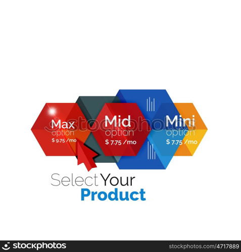 Select product template. Vector background for business brochure or flyer, presentation and web design navigation layout