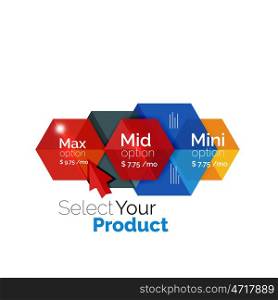 Select product template. Vector background for business brochure or flyer, presentation and web design navigation layout