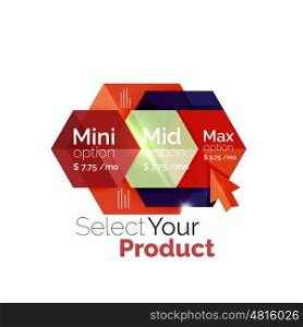 Select product template. Vector background for business brochure or flyer, presentation and web design navigation layout