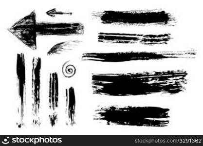 Selection of black brush strokes.