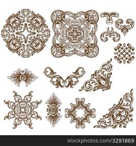 Selection of ornate frames and symbols