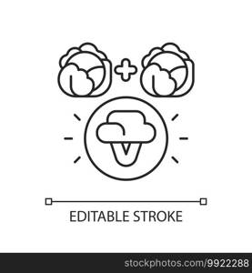 Selective breeding linear icon. Genetic engineering. Food modification. Agricultural production. Thin line customizable illustration. Contour symbol. Vector isolated outline drawing. Editable stroke. Selective breeding linear icon