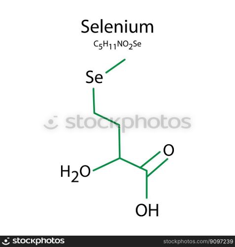 Selenium formula. Line drawing. Vector illustration. EPS 10.. Selenium formula. Line drawing. Vector illustration.