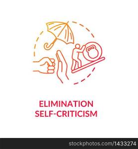 Self criticism elimination concept icon. Personal growth, attitude improvement idea thin line illustration. Overcoming personal insecurities. Vector isolated outline RGB color drawing. Self criticism elimination concept icon