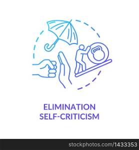 Self criticism elimination concept icon. Self growth idea thin line illustration. Overcoming personal insecurities and emotional complexes. Vector isolated outline RGB color drawing. Self criticism elimination concept icon