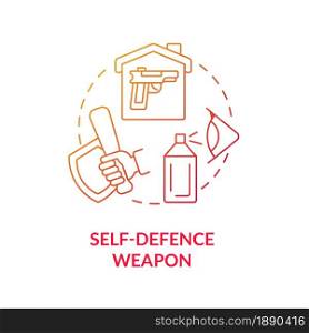 Self defence weapon blue gradient concept icon. Personal protection abstract idea thin line illustration. Pepper spray and taser. Non lethal weapon. Vector isolated outline color drawing.. Self defence weapon blue gradient concept icon