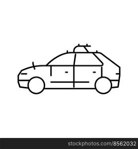 self drive car line icon vector. self drive car sign. isolated contour symbol black illustration. self drive car line icon vector illustration