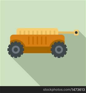 Self driving farm machine icon. Flat illustration of self driving farm machine vector icon for web design. Self driving farm machine icon, flat style