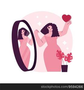 Self-image abstract concept vector illustration. Positive self-image, personal portrait, social role, mental picture, personality trait, individual psychology, perception abstract metaphor.. Self-image abstract concept vector illustration.