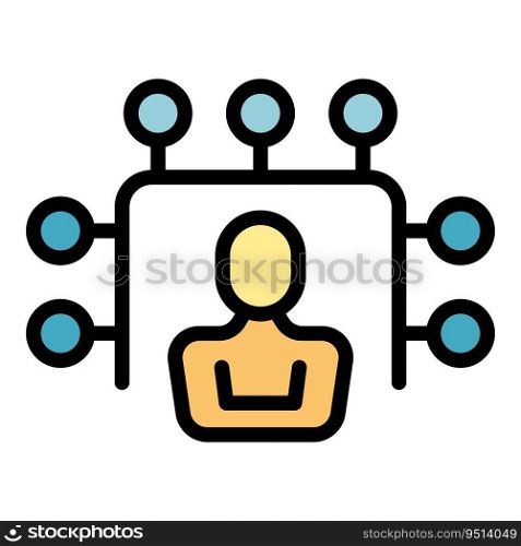 Self remote icon outline vector. People home. Corona stay color flat. Self remote icon vector flat