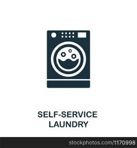 Self-Service Laundry creative icon. Simple element illustration. Self-Service Laundry concept symbol design from cleaning collection. Can be used for mobile and web design, apps, software, print.. Self-Service Laundry icon. Line style icon design from cleaning icon collection. UI. Illustration of self-service laundry icon. Pictogram isolated on white.
