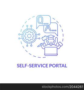 Self-service portal blue gradient concept icon. Public informational database. Technical support service abstract idea thin line illustration. Vector isolated outline color drawing. Self-service portal blue gradient concept icon