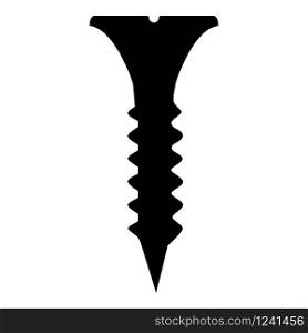 Self tapping screw short long icon black color vector illustration flat style simple image. Self tapping screw short long icon black color vector illustration flat style image