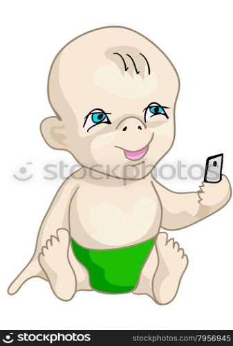 selfie baby isolated on a white background