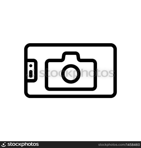 selfie camera icon vector. selfie camera sign. isolated contour symbol illustration. selfie camera icon vector outline illustration