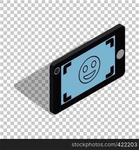 Selfie isometric icon 3d on a transparent background vector illustration. Selfie isometric icon
