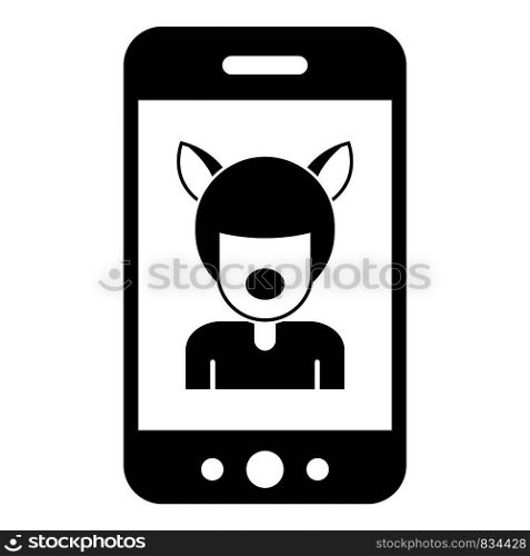 Selfie mask animal icon. Simple illustration of selfie mask animal vector icon for web design isolated on white background. Selfie mask animal icon, simple style