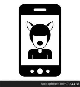 Selfie mask animal icon. Simple illustration of selfie mask animal vector icon for web design isolated on white background. Selfie mask animal icon, simple style