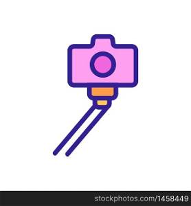 selfie stick for phone icon vector. selfie stick for phone sign. color symbol illustration. selfie stick for phone icon vector outline illustration