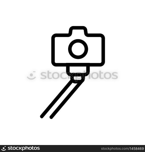 selfie stick for phone icon vector. selfie stick for phone sign. isolated contour symbol illustration. selfie stick for phone icon vector outline illustration