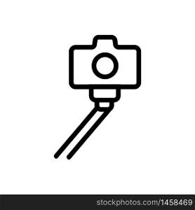 selfie stick for phone icon vector. selfie stick for phone sign. isolated contour symbol illustration. selfie stick for phone icon vector outline illustration