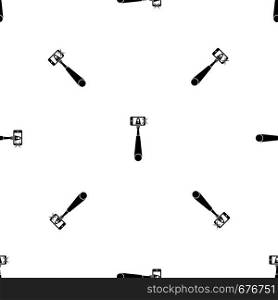 Selfie stick with mobile phone pattern repeat seamless in black color for any design. Vector geometric illustration. Selfie stick with mobile phone pattern seamless black