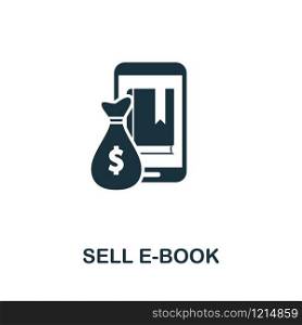 Sell E-Book icon vector illustration. Creative sign from passive income icons collection. Filled flat Sell E-Book icon for computer and mobile. Symbol, logo vector graphics.. Sell E-Book vector icon symbol. Creative sign from passive income icons collection. Filled flat Sell E-Book icon for computer and mobile