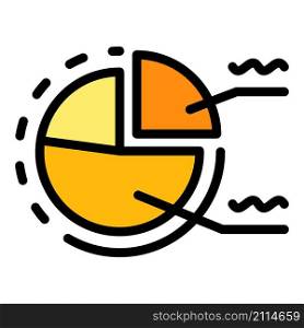 Seller pie chart icon. Outline seller pie chart vector icon color flat isolated. Seller pie chart icon color outline vector